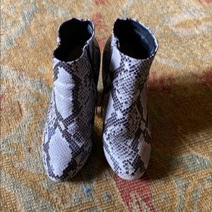 Snakeskin booties